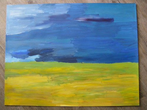 champ de colza sous ciel d'orage....1998