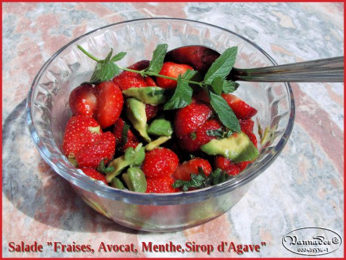Salade, Fraises Avocat Menthe Sirop d'Agave.jpg